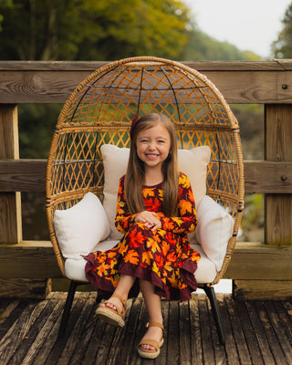 *COMING SOON* Autumn Leaves | Toddler & Girls Bamboo Ruffle Twirl Dress