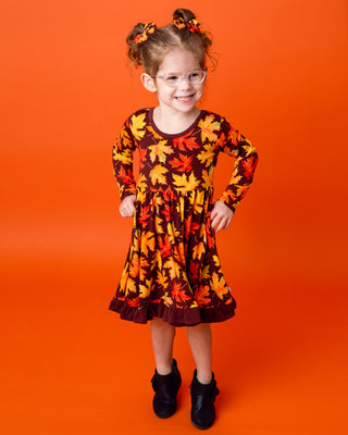 *COMING SOON* Autumn Leaves | Toddler & Girls Bamboo Ruffle Twirl Dress