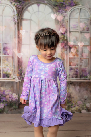 Hearts | Toddler & Girls Bamboo Ruffle Twirl Dress