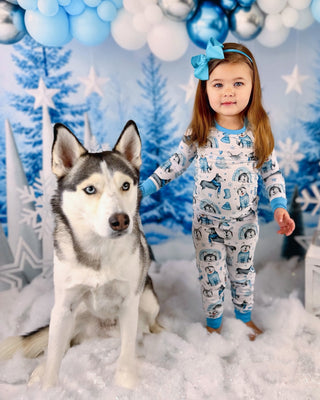 Arctic Huskies | Two-Piece Bamboo Long Sleeve Toddler & Kids Pajamas