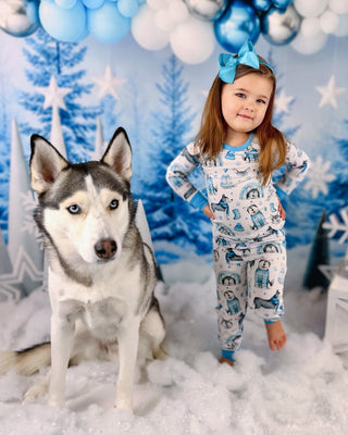 Arctic Huskies | Two-Piece Bamboo Long Sleeve Toddler & Kids Pajamas