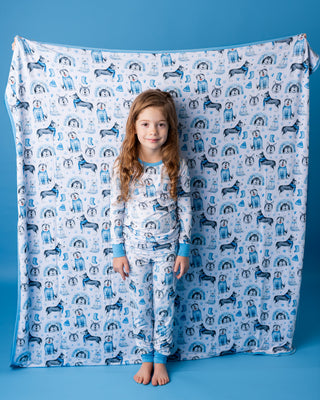 Arctic Huskies | Double Layer Bamboo Toddler Blanket