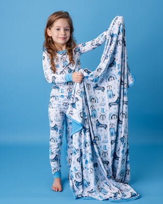 Arctic Huskies | Double Layer Bamboo Toddler Blanket