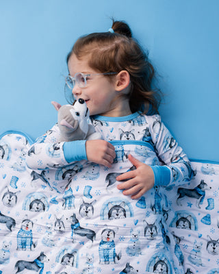 Arctic Huskies | Mini Quilted Bamboo Baby Blanket