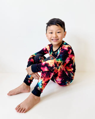Cosmic Nebula | Two-Piece Bamboo Long Sleeve Toddler & Kids Pajamas