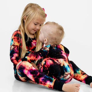 Cosmic Nebula | Convertible Bamboo Zipper Baby Pajamas