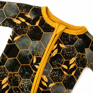 Midnight Honey | Convertible Bamboo Zipper Baby Pajamas