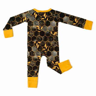Midnight Honey | Convertible Bamboo Zipper Baby Pajamas