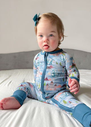 Castles & Dragons | Convertible Bamboo Zipper Baby Pajamas