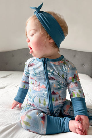 Castles & Dragons | Convertible Bamboo Zipper Baby Pajamas