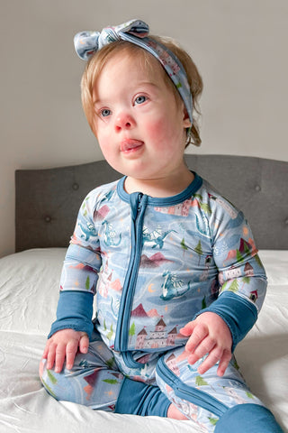 Castles & Dragons | Convertible Bamboo Zipper Baby Pajamas
