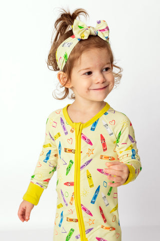 Crayon Crew | Convertible Bamboo Zipper Baby Pajamas