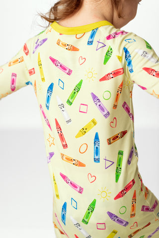 Crayon Crew | Convertible Bamboo Zipper Baby Pajamas