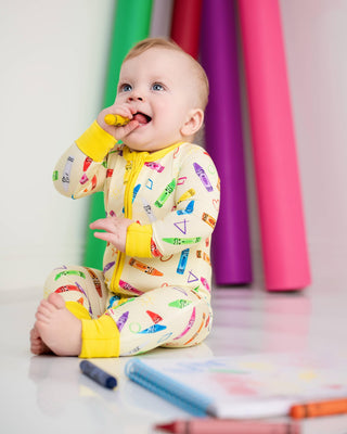 Crayon Crew | Convertible Bamboo Zipper Baby Pajamas