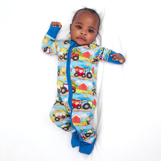 Farm Friends | Convertible Bamboo Zipper Baby Pajamas