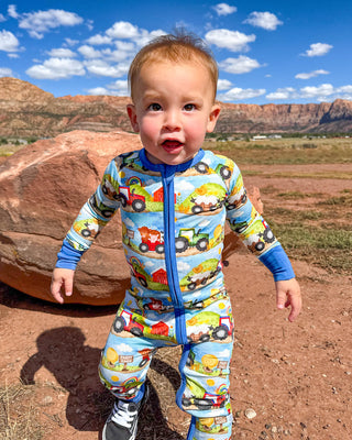 Farm Friends | Convertible Bamboo Zipper Baby Pajamas