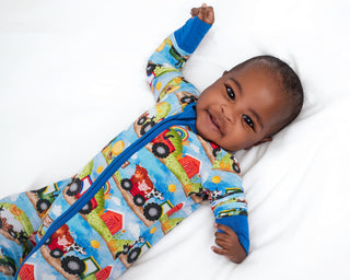Farm Friends | Convertible Bamboo Zipper Baby Pajamas