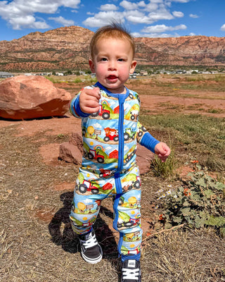 Farm Friends | Convertible Bamboo Zipper Baby Pajamas