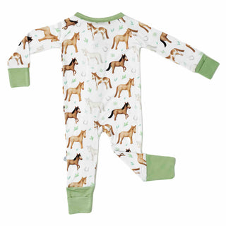 Perfect Ponies | Convertible Bamboo Zipper Baby Pajamas