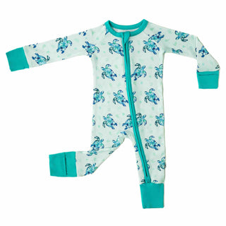 Sea of Turtles | Convertible Bamboo Zipper Baby Pajamas