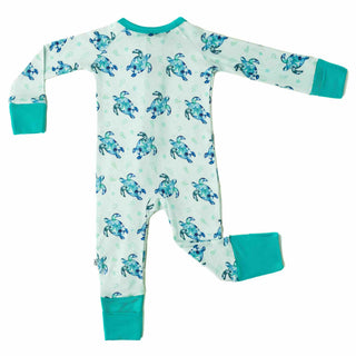 Sea of Turtles | Convertible Bamboo Zipper Baby Pajamas