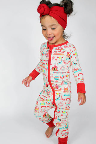 Classic Carnival | Convertible Bamboo Zipper Baby Pajamas