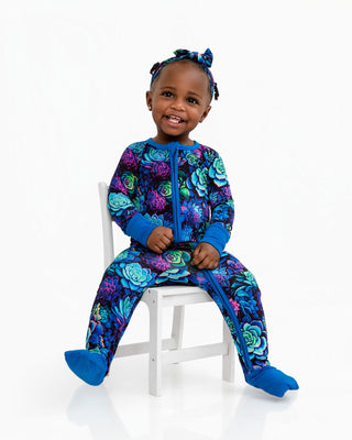 Electric Succulents | Bamboo Zipper Pajamas
