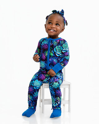 Electric Succulents | Bamboo Zipper Pajamas