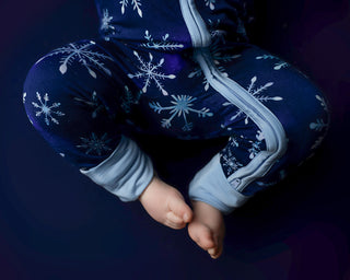 Icy Snowflakes | Convertible Bamboo Zipper Baby Pajamas