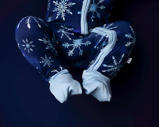 Icy Snowflakes | Convertible Bamboo Zipper Baby Pajamas