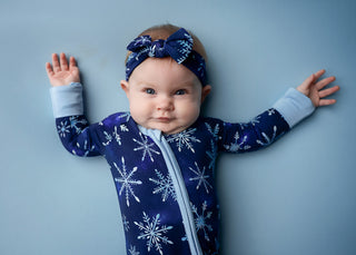 Icy Snowflakes | Bamboo Headband Bow