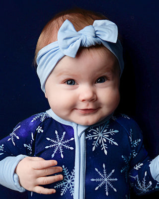 Icy Blue | Bamboo Headband Bow