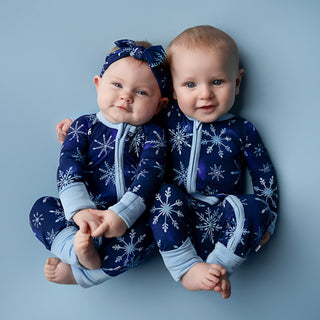 Icy Snowflakes | Bamboo Headband Bow