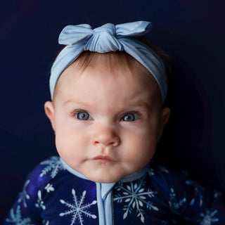 Icy Blue | Bamboo Headband Bow