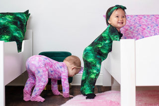 Green Galaxy Elixir | Convertible Bamboo Zipper Baby Pajamas
