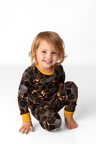 Midnight Honey | Two-Piece Bamboo Long Sleeve Toddler & Kids Pajamas