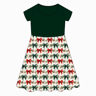 *PRE-ORDER* Christmas | Yuletide Bows | Women's Bamboo Dress *EST SHIP NOV*