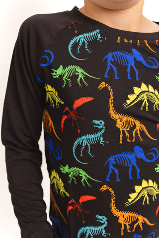 Dino Fossils | Bamboo Raglan Tee