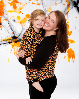 Halloween | Candy Corn | Adult Bamboo Raglan Top