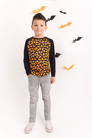 Halloween | Candy Corn | Bamboo Raglan Tee