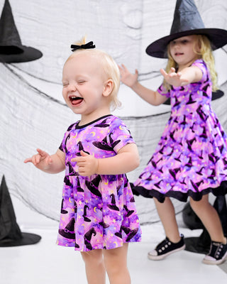 Halloween | Starry Witch Hats | Bamboo Baby Bodysuit Dress