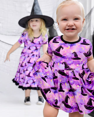Halloween | Starry Witch Hats | Bamboo Baby Bodysuit Dress