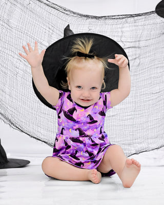 Halloween | Starry Witch Hats | Bamboo Baby Bodysuit Dress