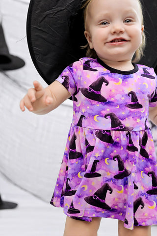 Halloween | Starry Witch Hats | Bamboo Baby Bodysuit Dress