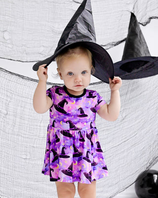 Halloween | Starry Witch Hats | Bamboo Baby Bodysuit Dress