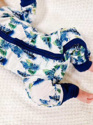 Winter Trees | Convertible Bamboo Zipper Baby Pajamas