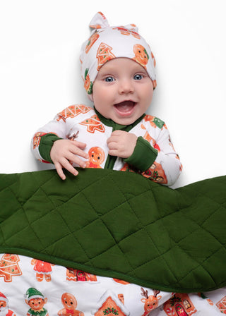 Holiday Gingerbread | Convertible Bamboo Zipper Baby Pajamas