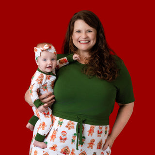Holiday Gingerbread | Convertible Bamboo Zipper Baby Pajamas