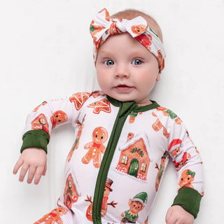 Holiday Gingerbread | Convertible Bamboo Zipper Baby Pajamas