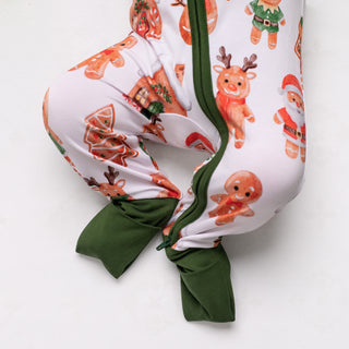 Holiday Gingerbread | Convertible Bamboo Zipper Baby Pajamas